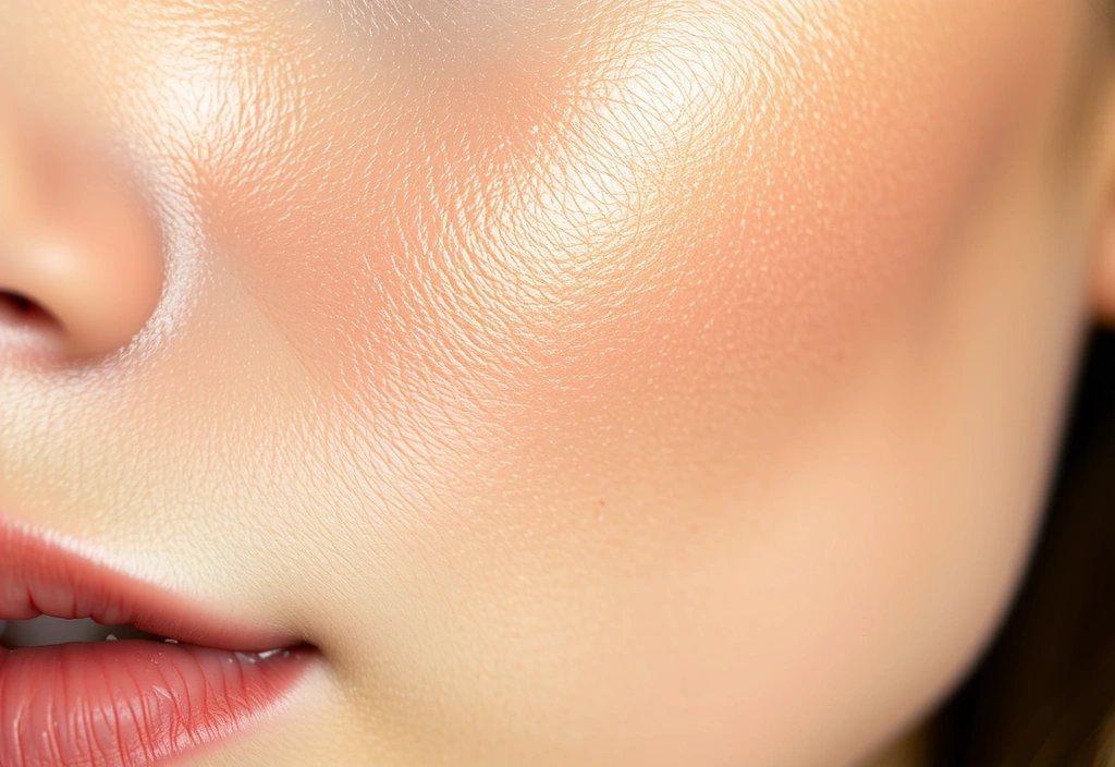 Glowing, radiant skin on a woman's face